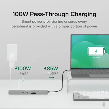 Plugable Technologies Plugable 11-in-1 USB-C Hub, 100W USB-C Pass-Through, Laptop Docking Station Dual, image 8