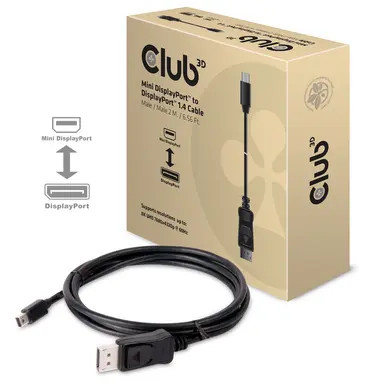 Club 3D B.V MDP1.4 - DP1.4 M_M 2M/ 6.5FT HBR3 Cable, image 6