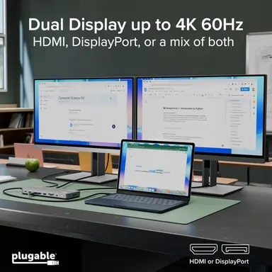 Plugable Technologies 14-in-1 Dock for Mac: Premium Aluminum Housing with Space Gray Finish; Supports, image 5