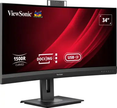 ViewSonic 34 in Uwqhd Curved Video Conferencing Monitor with Windows Hello Compatible IR We, image 6