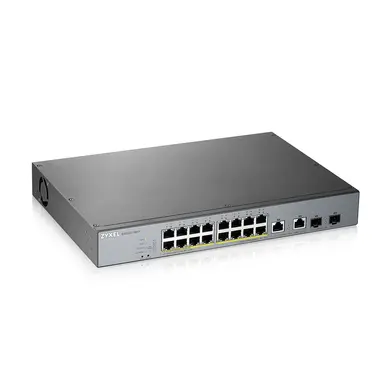 Zyxel Communications 16-PORT Gigabit POE+ L2 Web Managed Switch (250W) W/2 Sfp W/1Y Neb