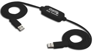 Plugable Technologies USB 2.0 Transfer Cable, Unlimited Use, Transfer Data Between 2 Windows PC'S, Com