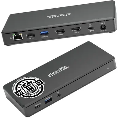 Plugable Technologies Plugable USB C Docking Station Dual Monitor 2 HDMI Ports, Power Delivery Dock DU, image 2