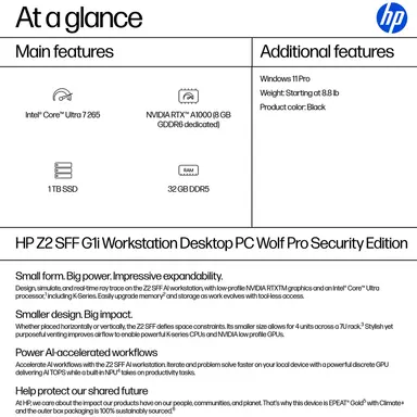 HP Z2 Sff G1I U7 265 32GB 1TB Nvidia Quadro Rtx A1000 (8GB) WIN11 Pro 3/3/3 Wty, image 7