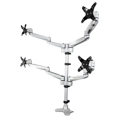 StarTech.com VESA 75X75/100X100MM Desk Mount Quad Monitor Arm 2X2 Supports 4 Displays up to 3