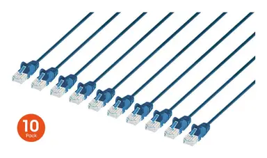 Intellinet Cat6 U/UTP Slim Network Patch Cable, 20 FT., Blue, 10-Pack, image 6